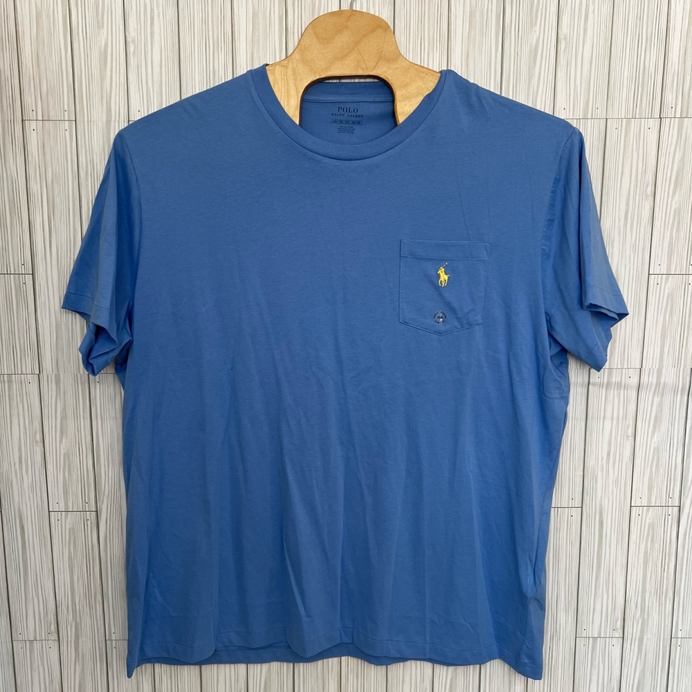 Polo Ralph Lauren Men's Classic Fit Crew Neck Pocket T-Shirt Blue‎ Size 2XB NEW